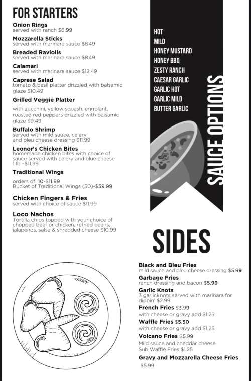 Leonor's Eatery & Crazy Fruits menu in Moscow, Pennsylvania, USA