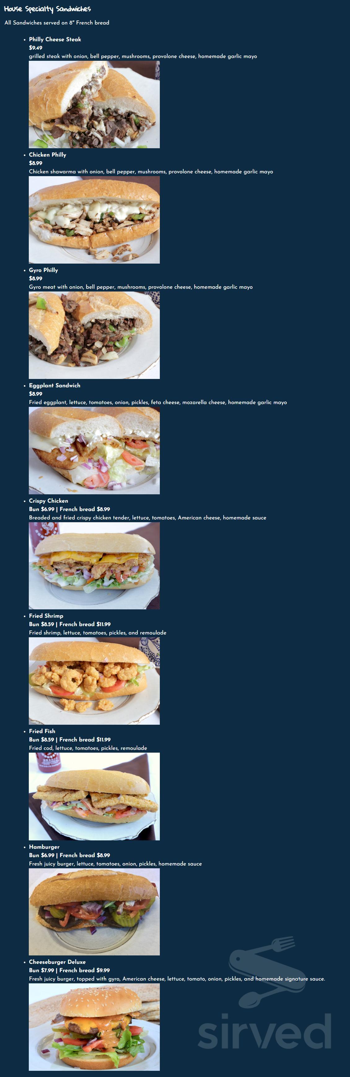 Shawarma On The Go menu in New Orleans, Louisiana, USA