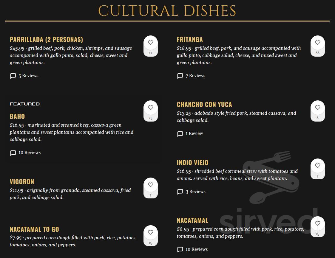 Portobanco's Restaurant menu in Los Angeles, California, USA