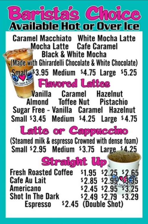 Coffee & Company menu in Gatlinburg, Tennessee, USA