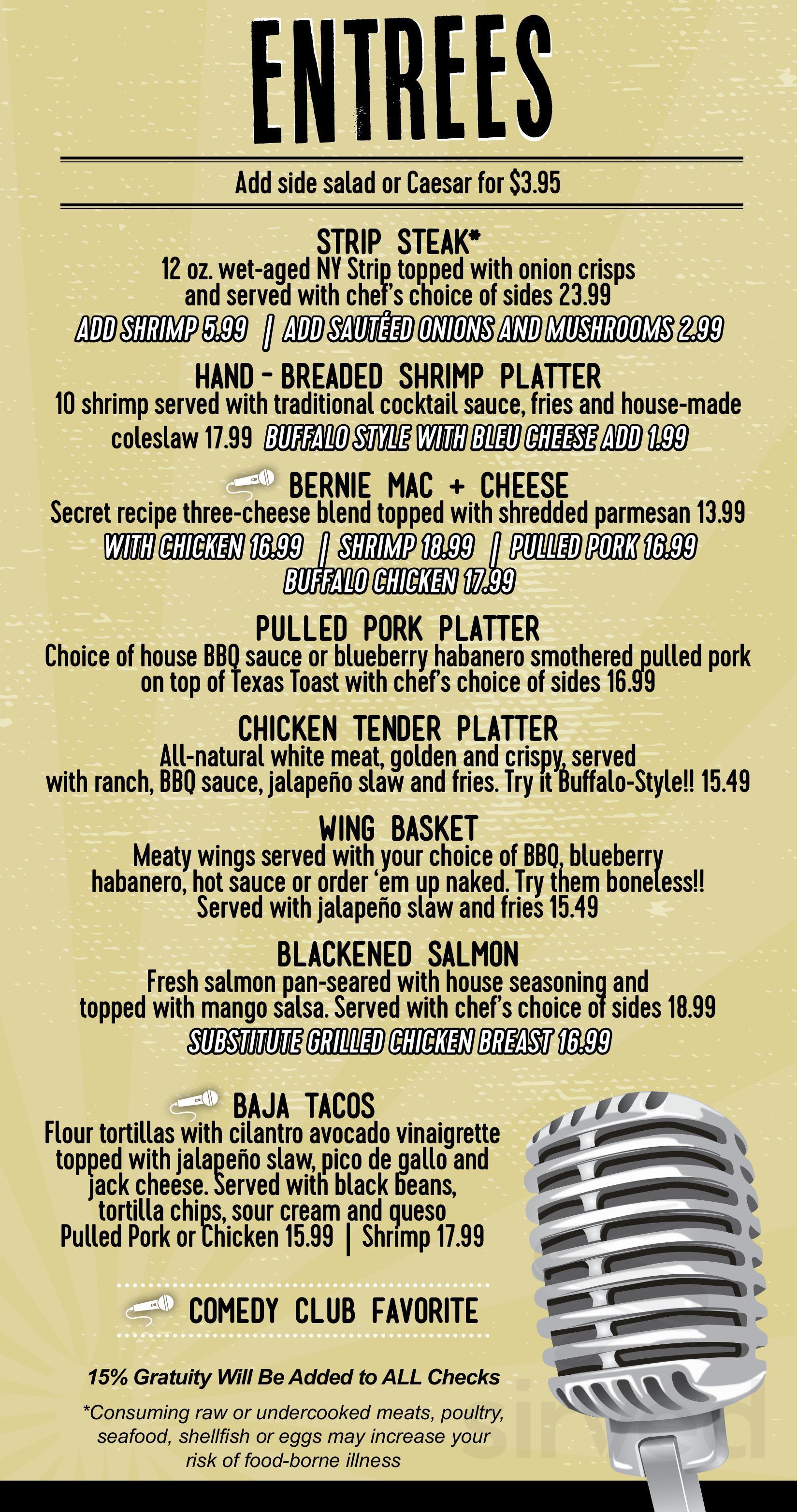 Hartford Funny Bone Comedy Club and Restaurant menu in Manchester, Connecticut, USA Hartford Funny Bone Comedy Club and Restaurant menu in Manchester, Connecticut, USA