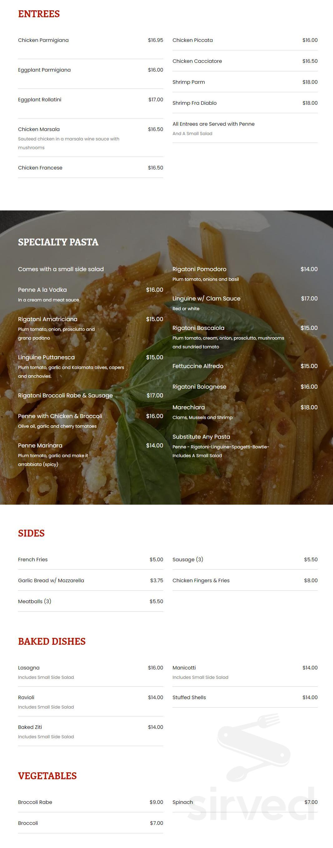 Gerardo's Pizza and Pasta menu in Shirley, New York, USA