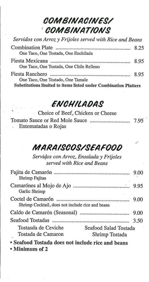 El Sol menu in Rochelle, Illinois, USA