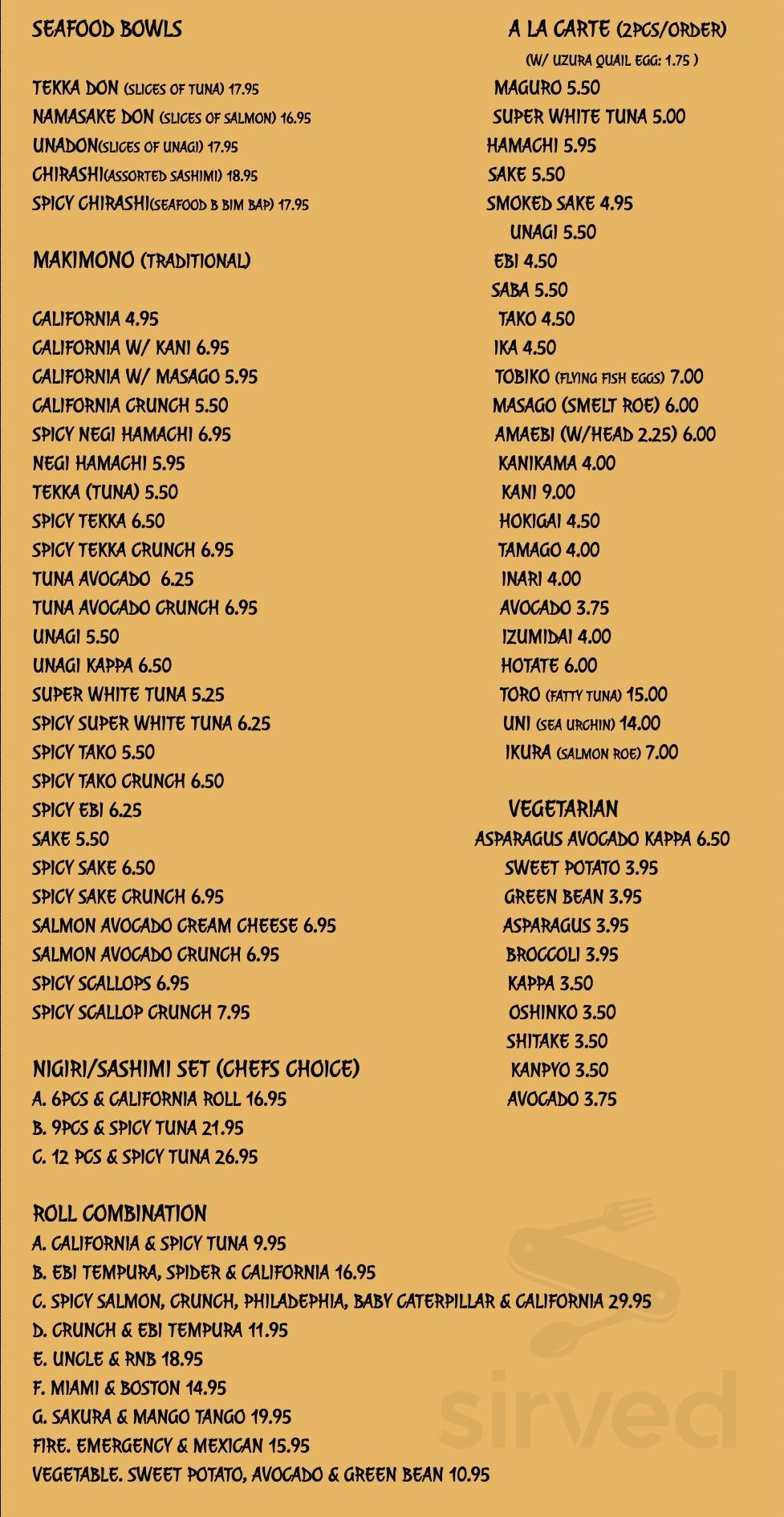 Rolls N Bowls menu in Chicago, Illinois, USA