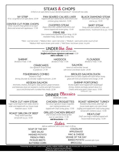 The Berkshire Family Restaurant menu in Wyomissing, Pennsylvania, USA