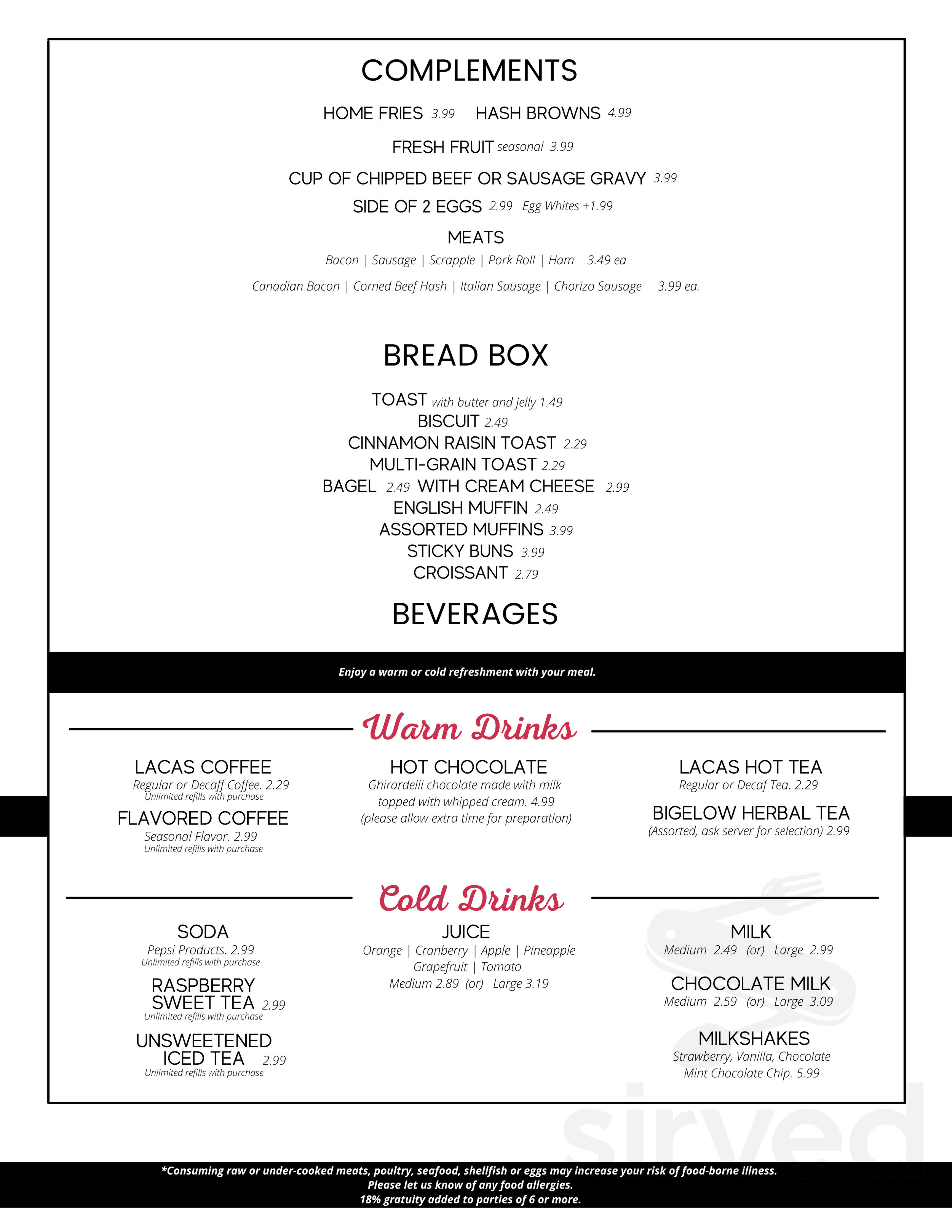 The Berkshire Family Restaurant menu in Wyomissing, Pennsylvania, USA