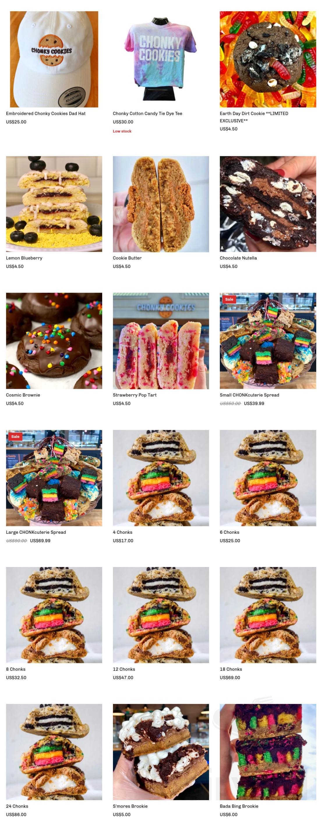 Chonky Cookies menu in Lindenhurst, New York, USA