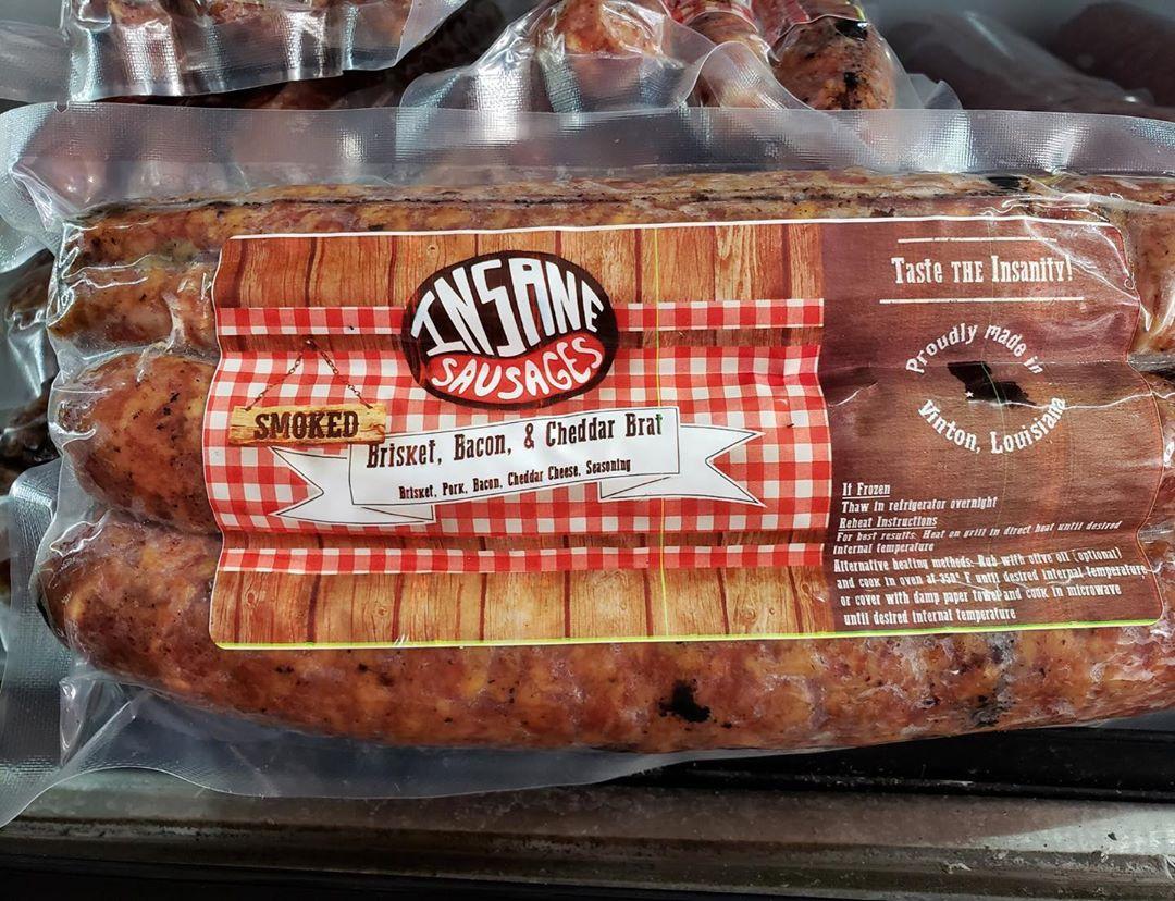Insane Sausages menu in Vinton, Louisiana, USA
