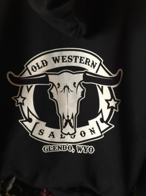 Old Western Saloon, Steakhouse & Liquor Store Logo in Glendo, Wyoming