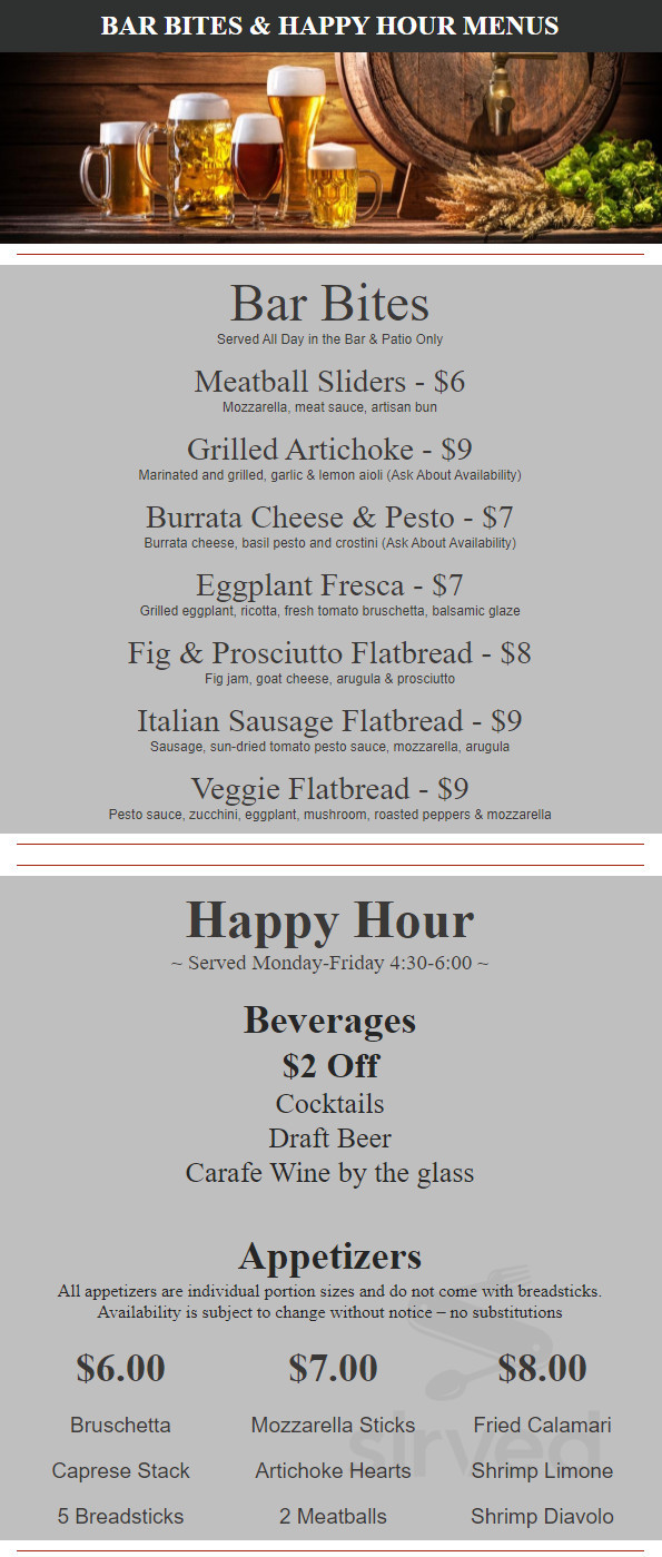 Dominic's Ristorante Italiano menu in Cypress, California