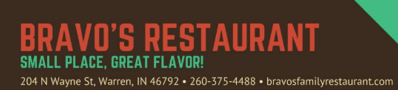 Bravo's Restaurant Logo in Warren, Indiana