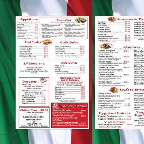 Joe's Pizza & Pasta North Beach menu in Fort Worth, Texas, USA