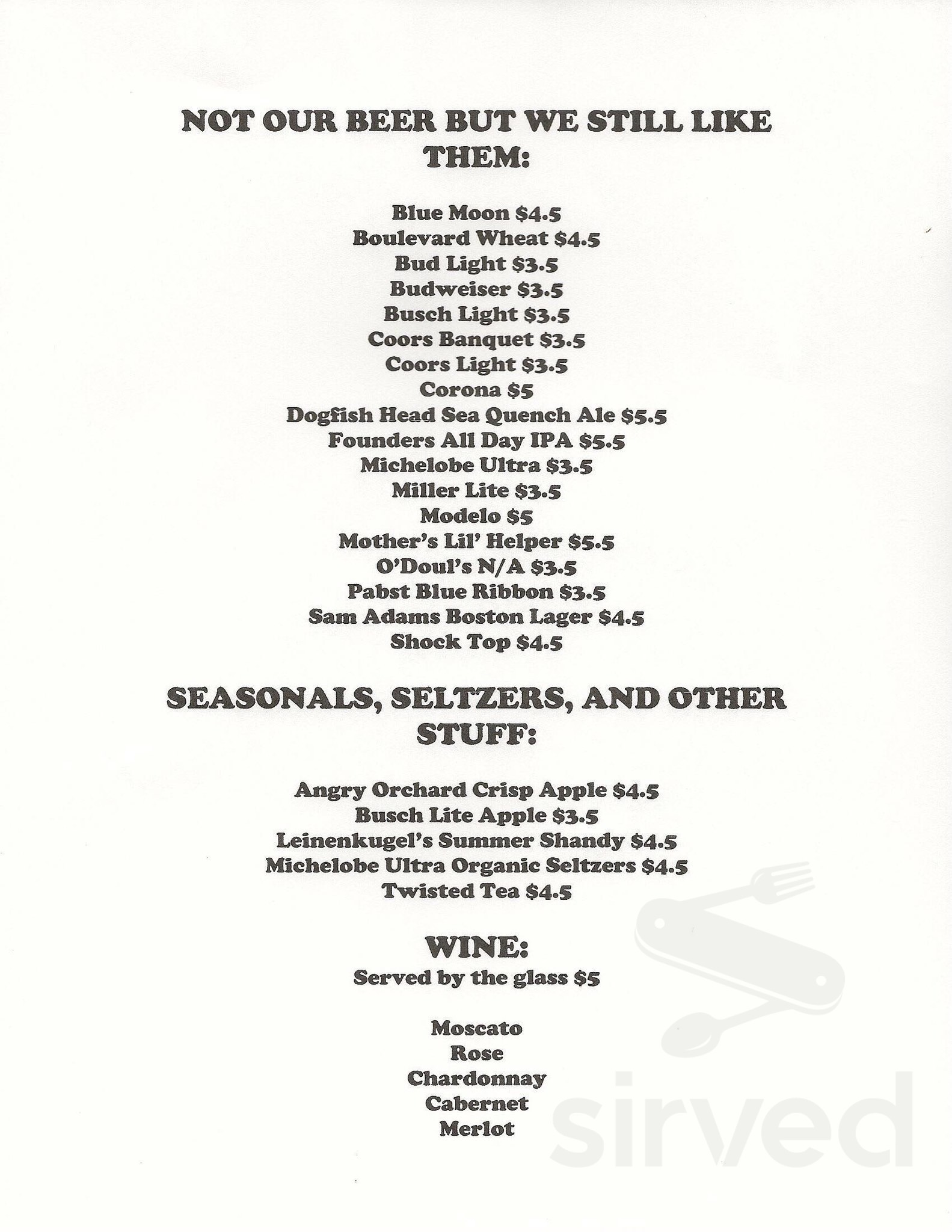 Uncle Bob's Brewpub menus in Nixa, Missouri, United States