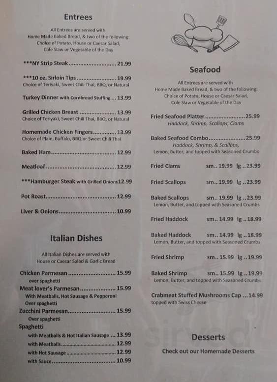 Kimberly's Restaurant & Lounge menus in Richmond, Maine, United States