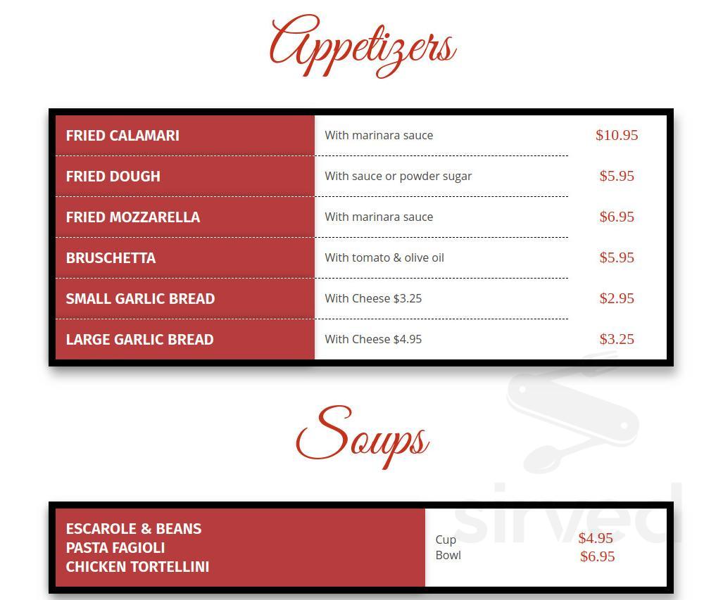 Sapori D'Italia menu in Hamden, Connecticut