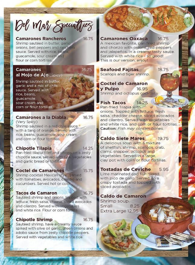 La Fuente Mexican Restaurant & Blue Iguana Bar menu in Brentwood