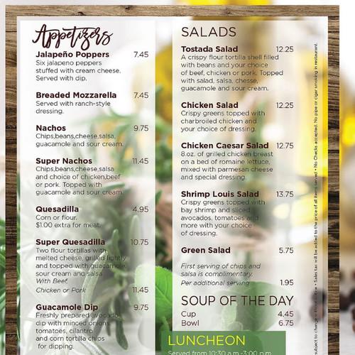 La Fuente Mexican Restaurant & Blue Iguana Bar menu in Brentwood