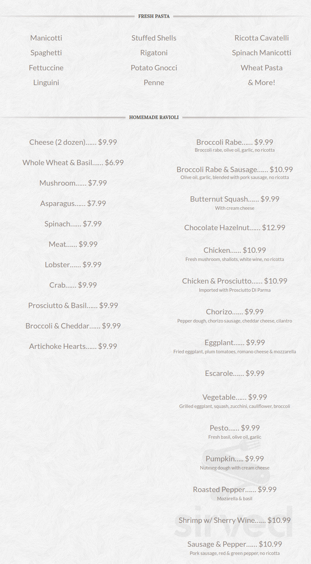 Roma's Italian Specialty Market menu in Feasterville-Trevose, Pennsylvania