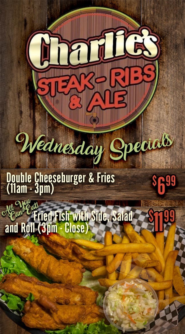 Charlie's Steak, Ribs & Ale menus in Branson, Missouri, United States