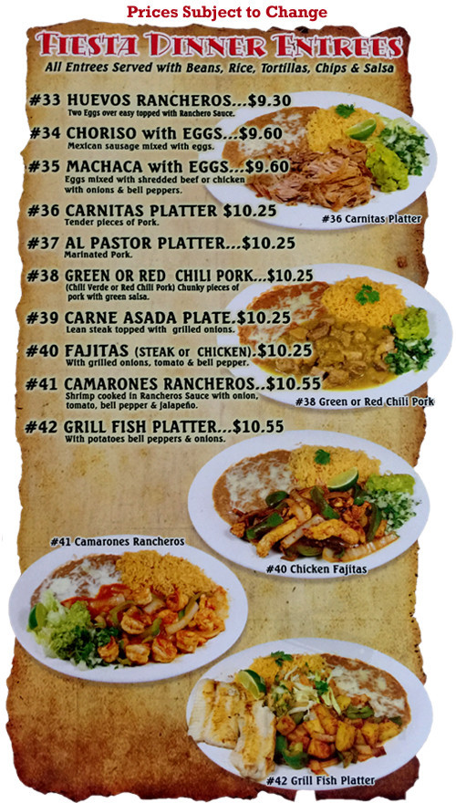 Fiesta Grill & Catering menu in Huntington Beach, California