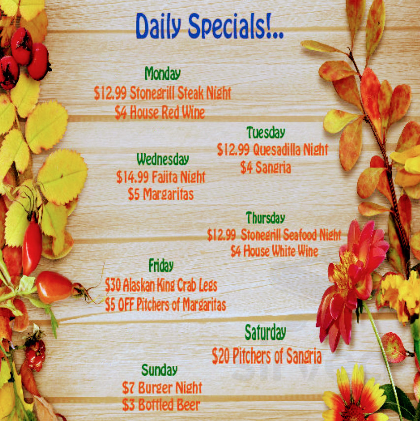 Dos Locos Fajita & Stonegrill Restaurant specials menu in Rehoboth Beach, Delaware