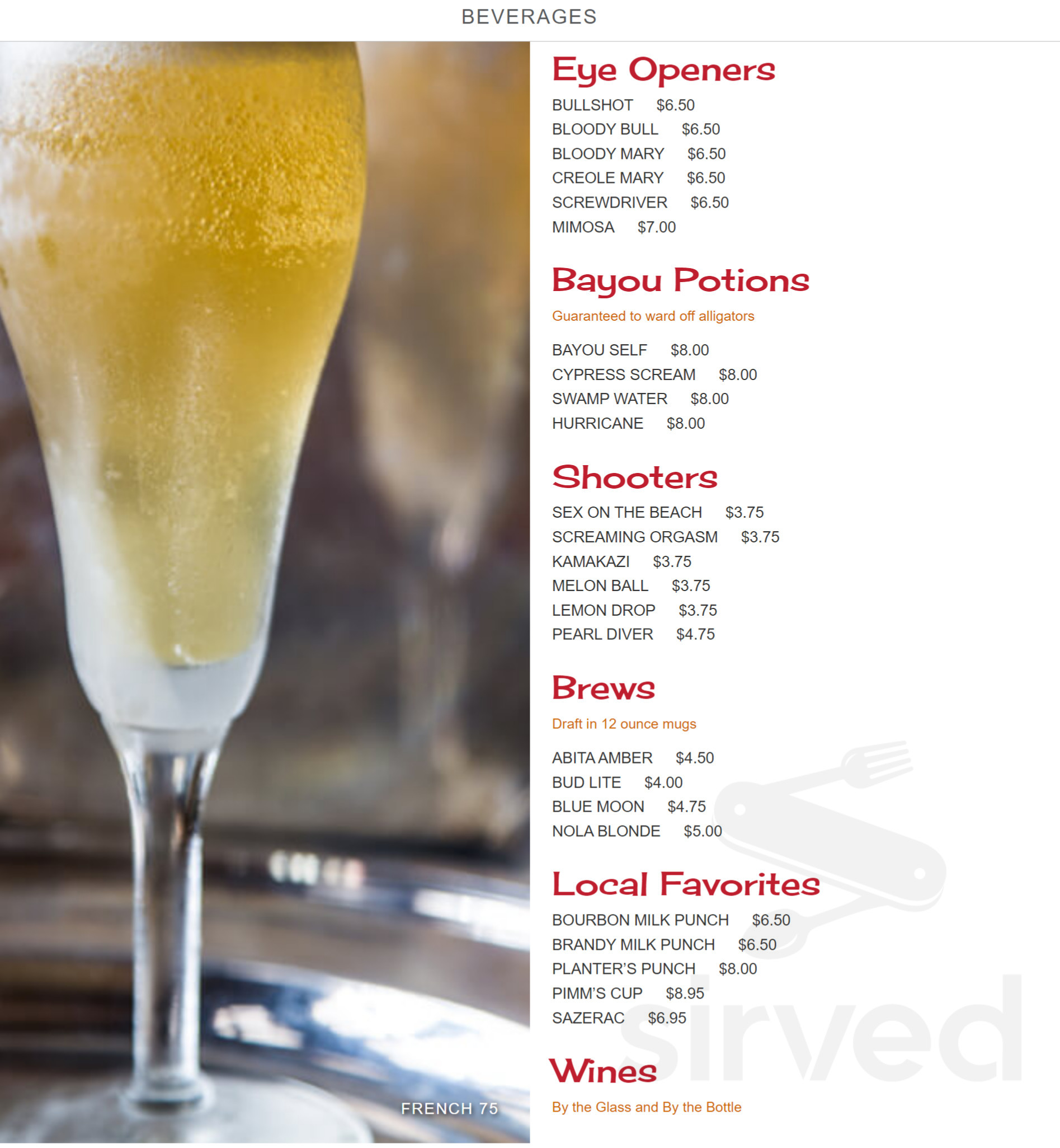 Remoulade menu in New Orleans, Louisiana, USA