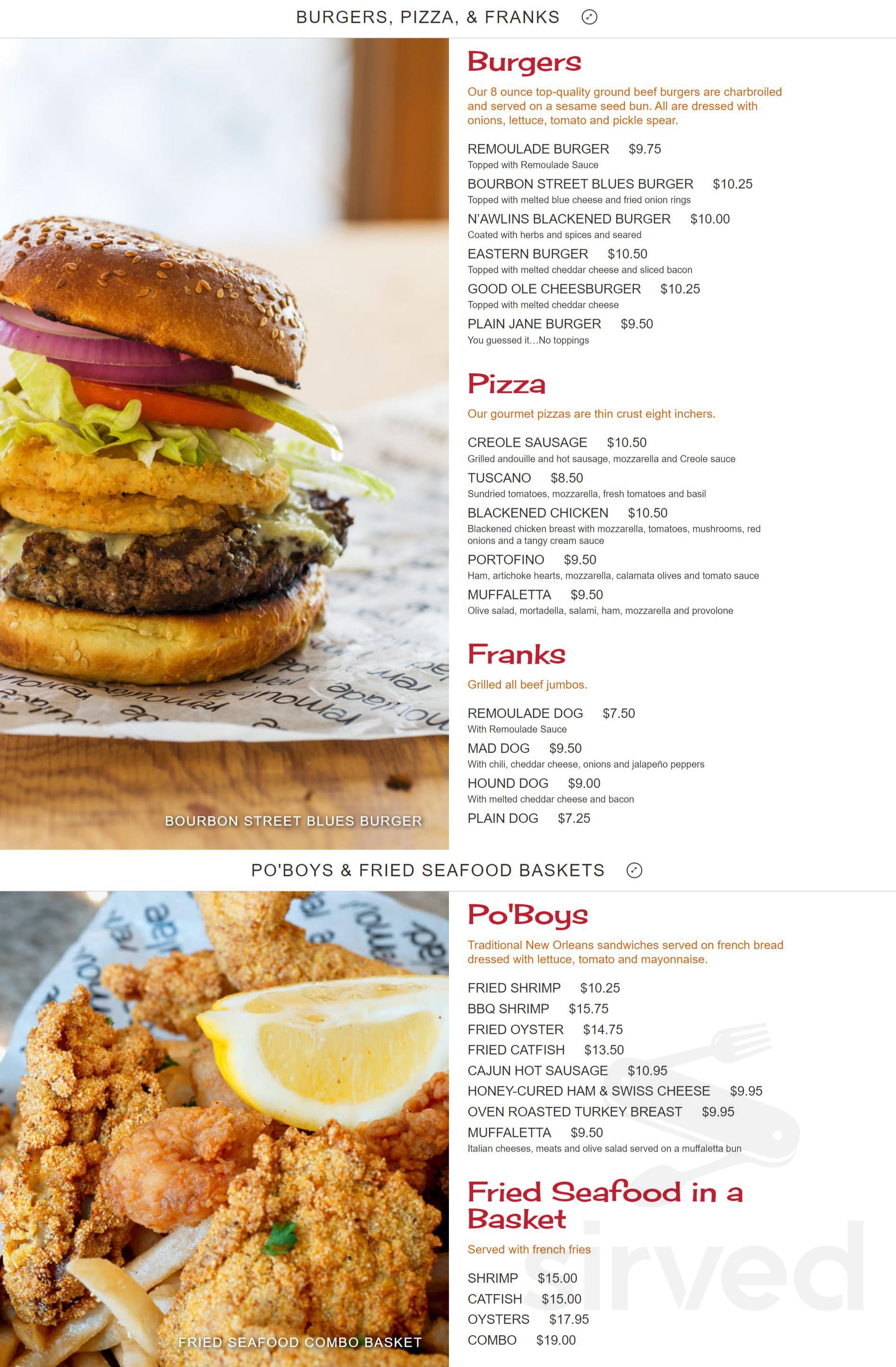 Remoulade menu in New Orleans, Louisiana, USA