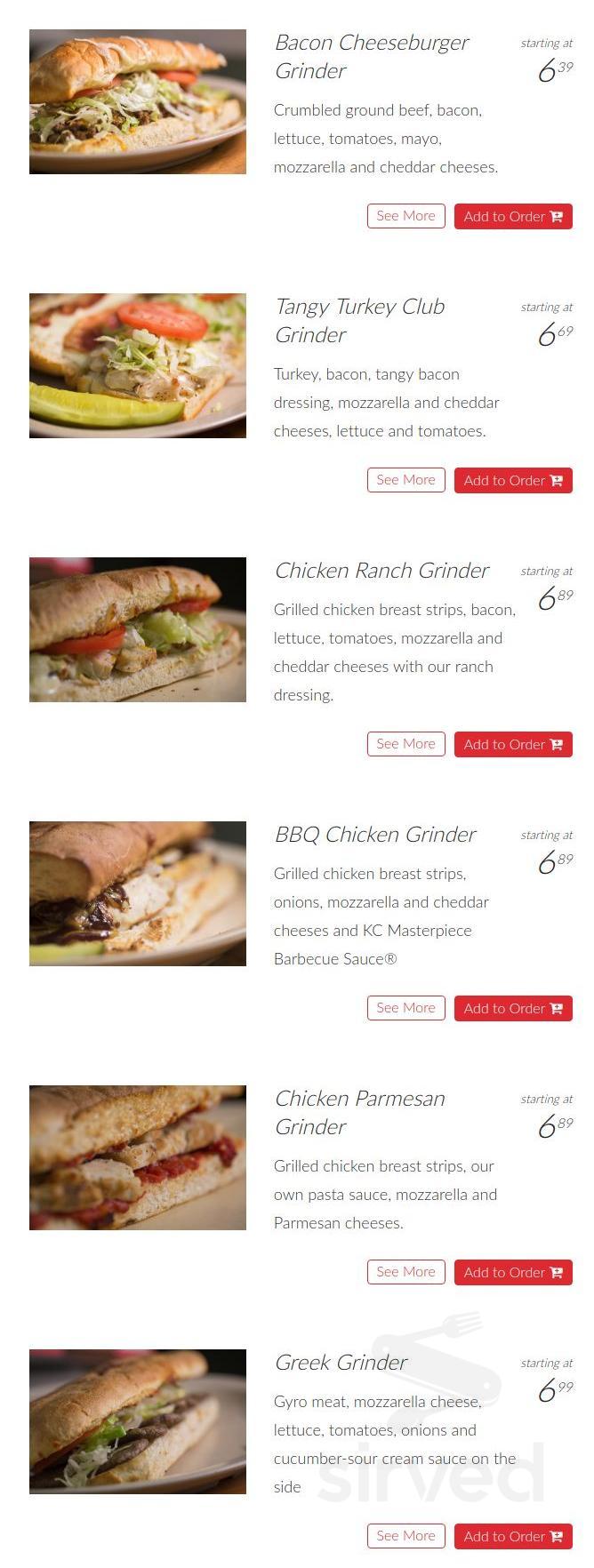 Mancino's Pizza & Grinders menu in Fort Wayne, Indiana, USA