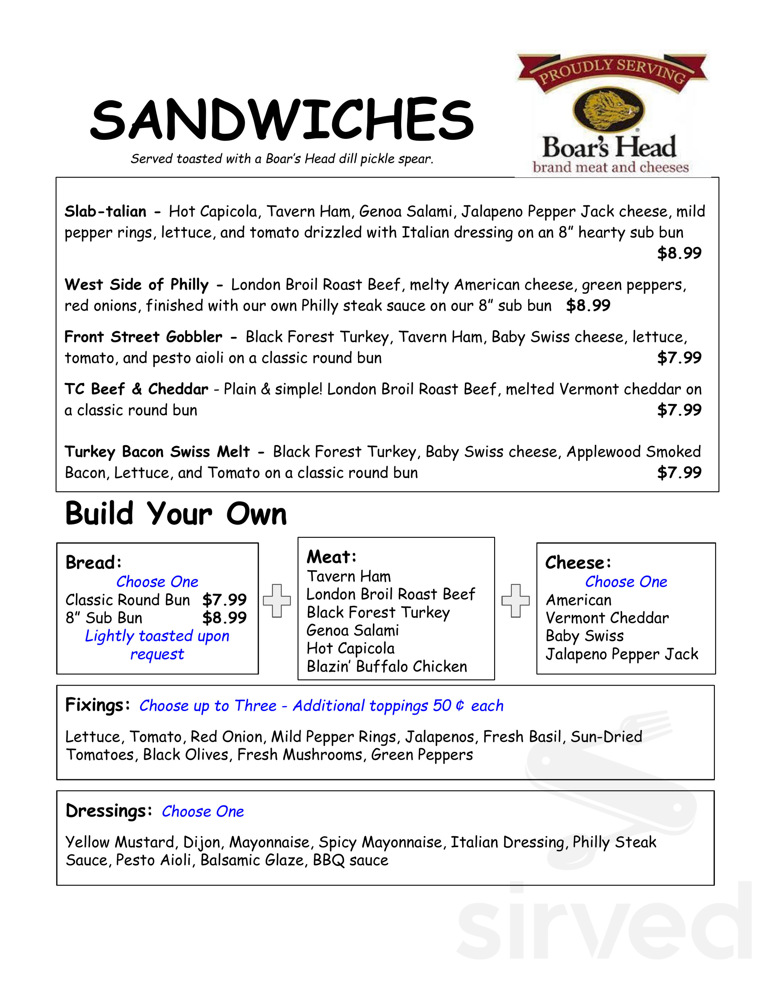 West Side Beverage menu in Traverse City, Michigan, USA