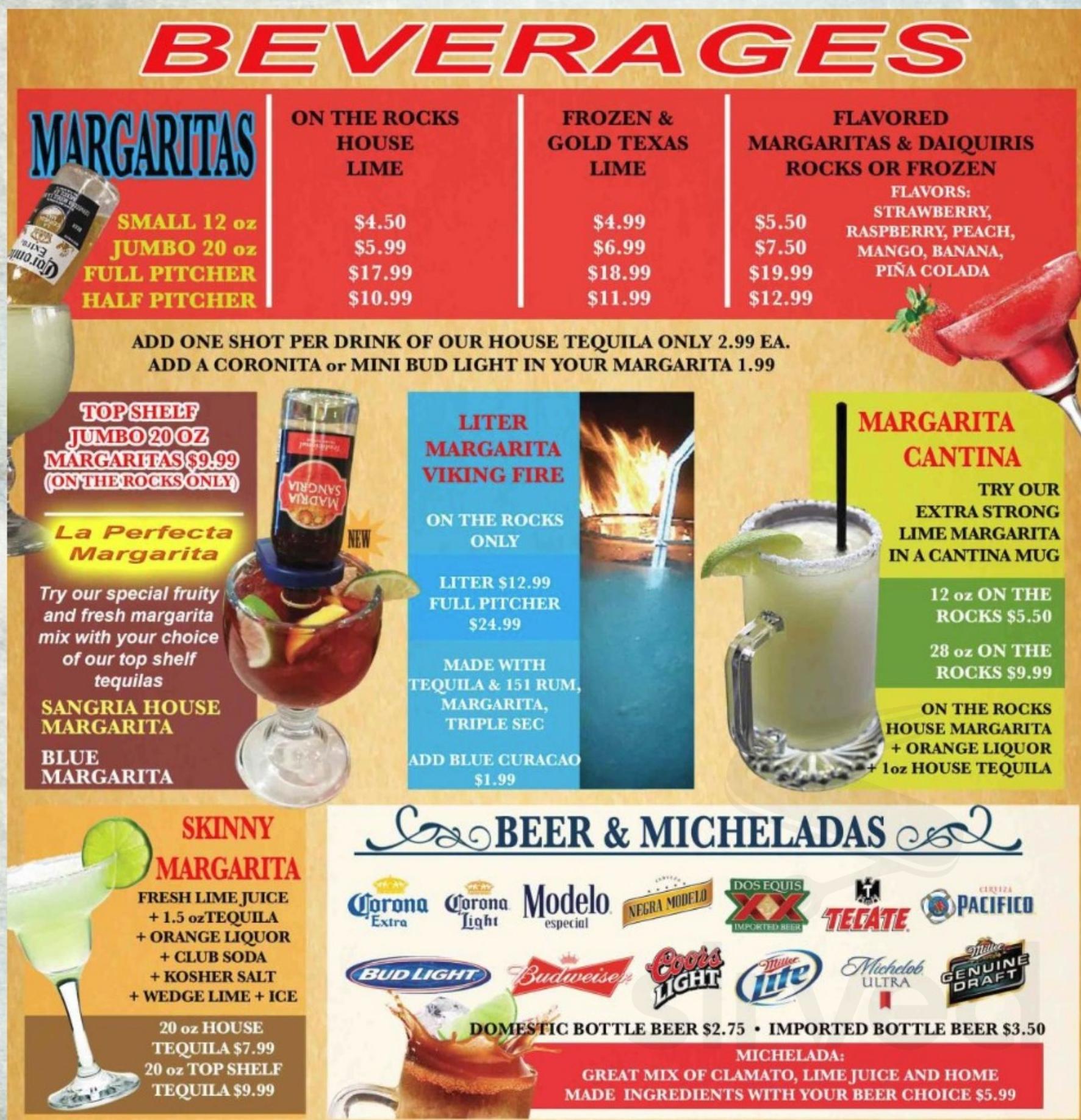 Margarita's Mexican Grill & Cantina menu in Massillon, Ohio, USA