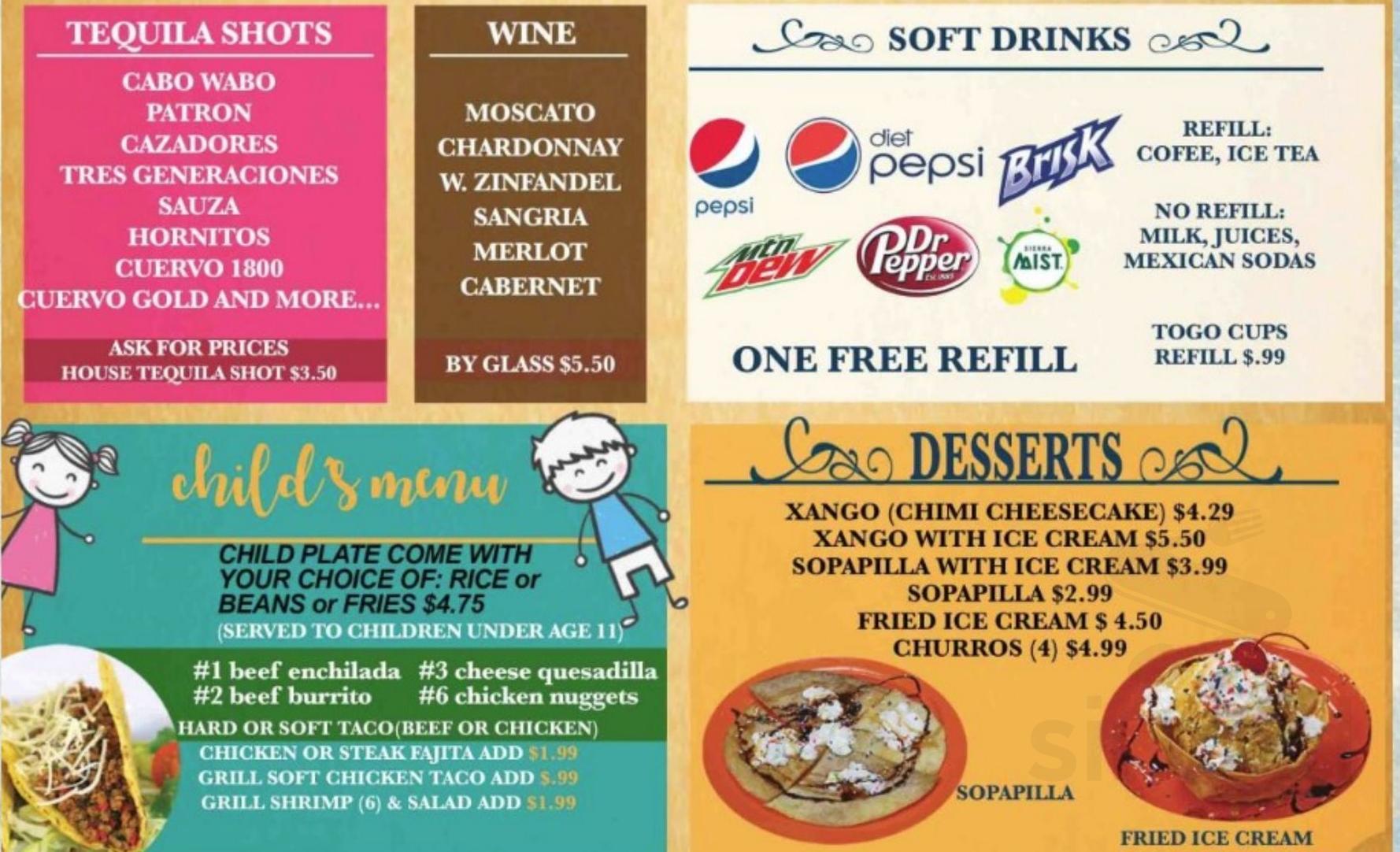 Margarita's Mexican Grill & Cantina menu in Massillon, Ohio, USA