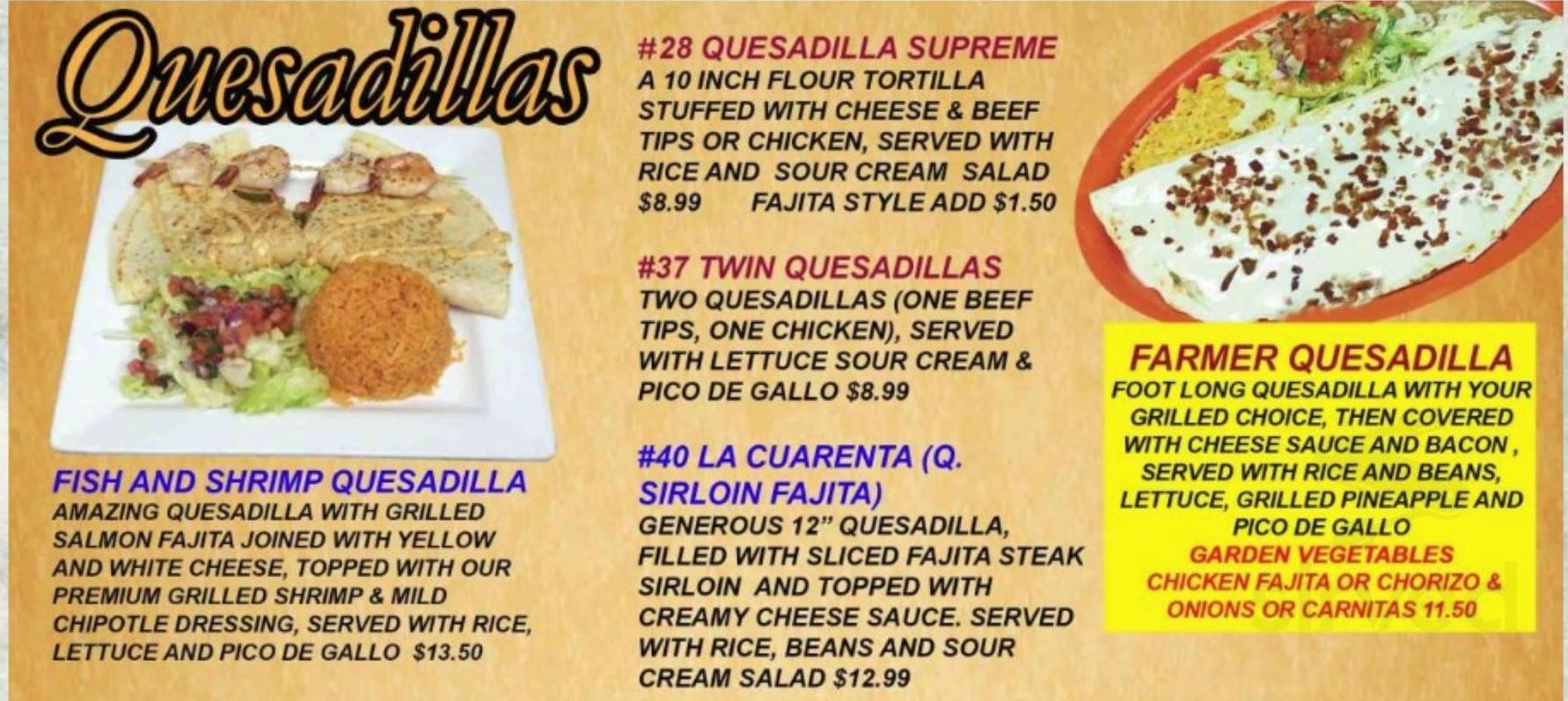 Margarita's Mexican Grill & Cantina menu in Massillon, Ohio, USA
