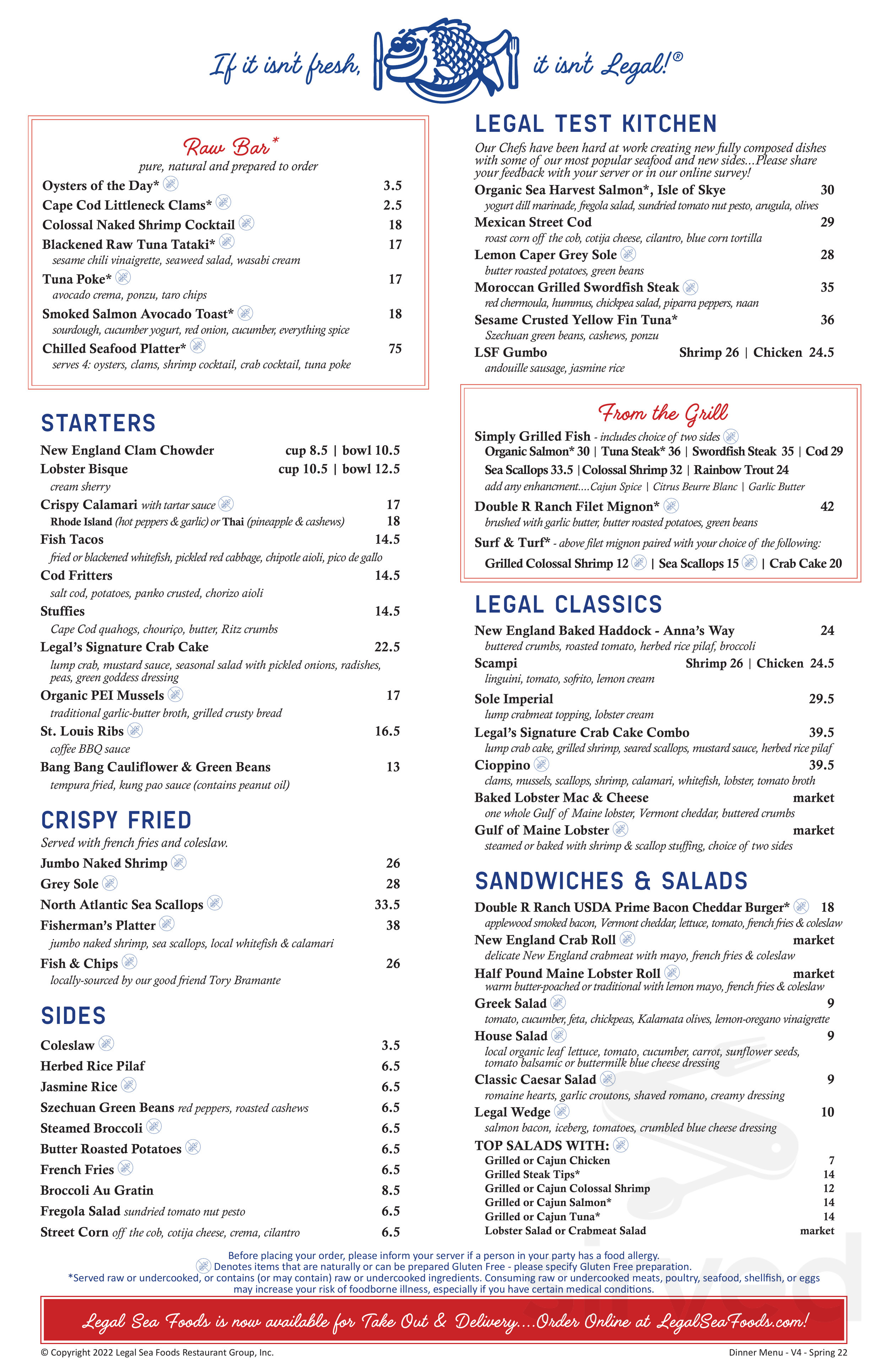 Legal Seafood Nutrition Information Menu Besto Blog