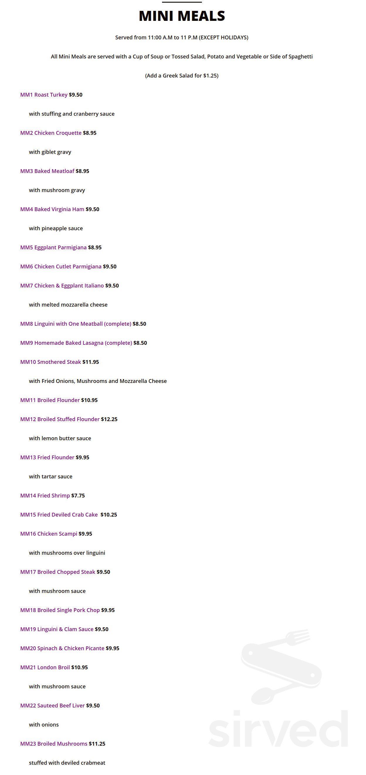 Starview Diner menu in Somerdale, New Jersey, USA