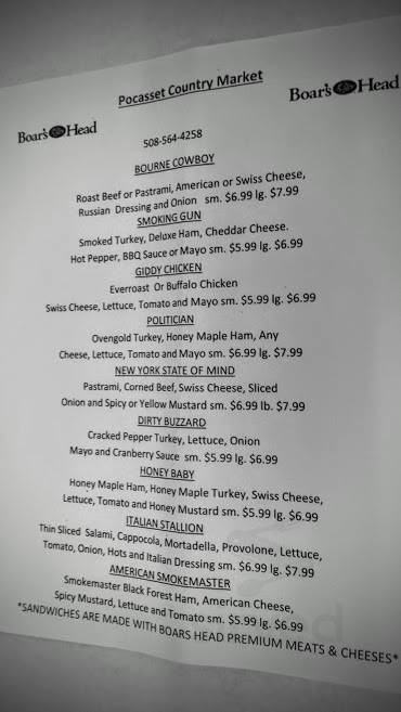 Pocasset Country Market menu in Pocasset, Massachusetts