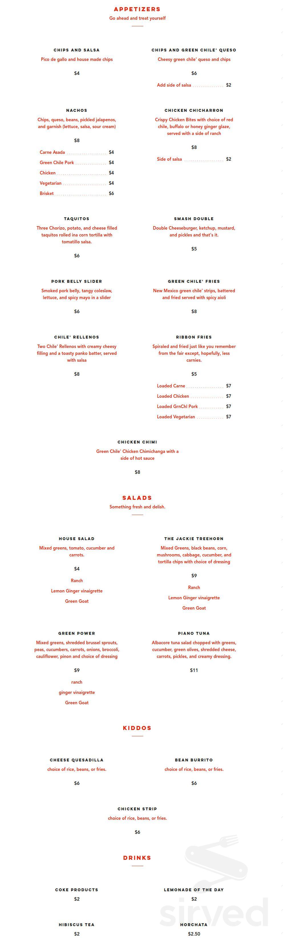 The Skillet menus in Las Vegas, New Mexico, United States