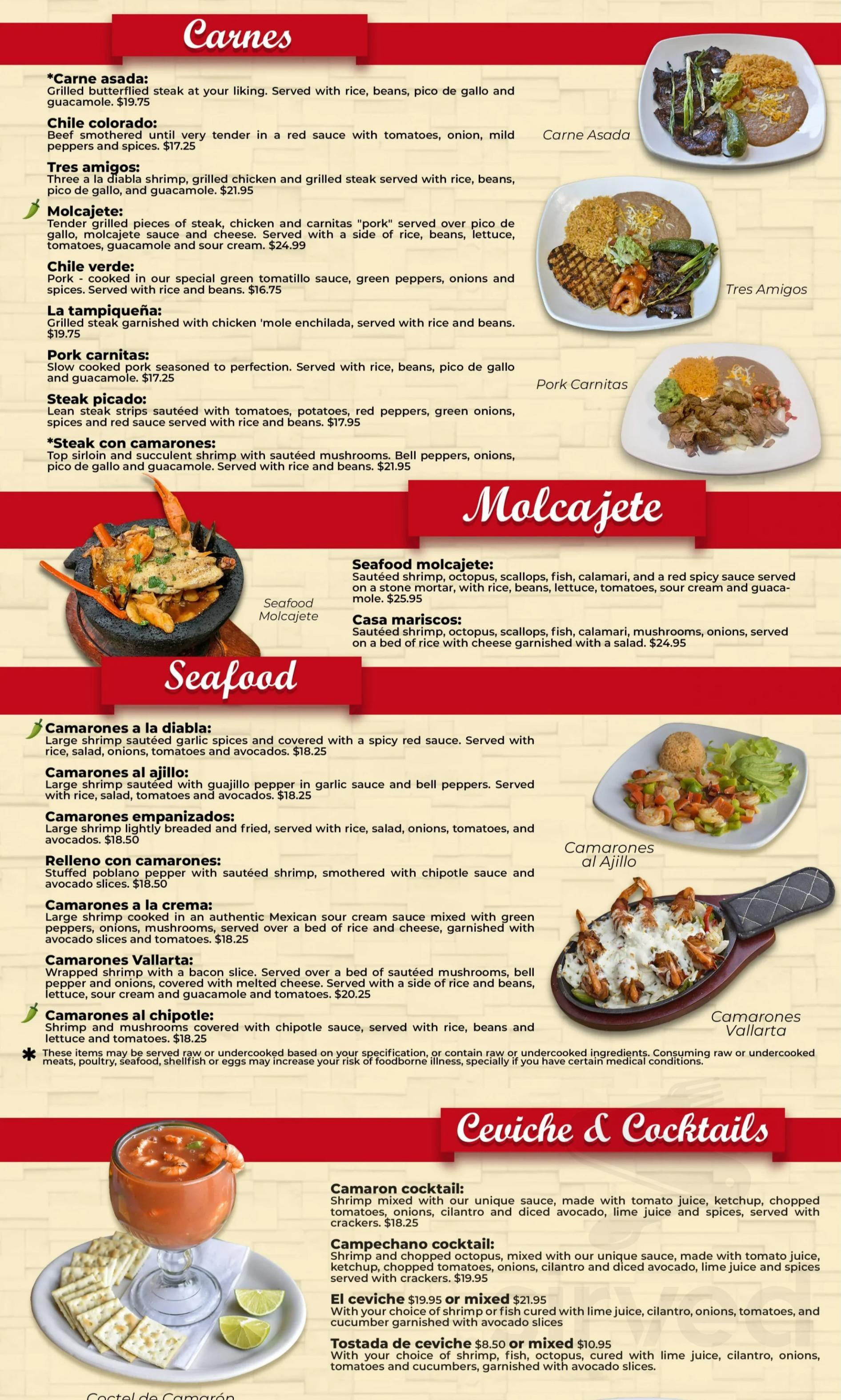 Casa Maria menu in Eaton, Colorado, USA