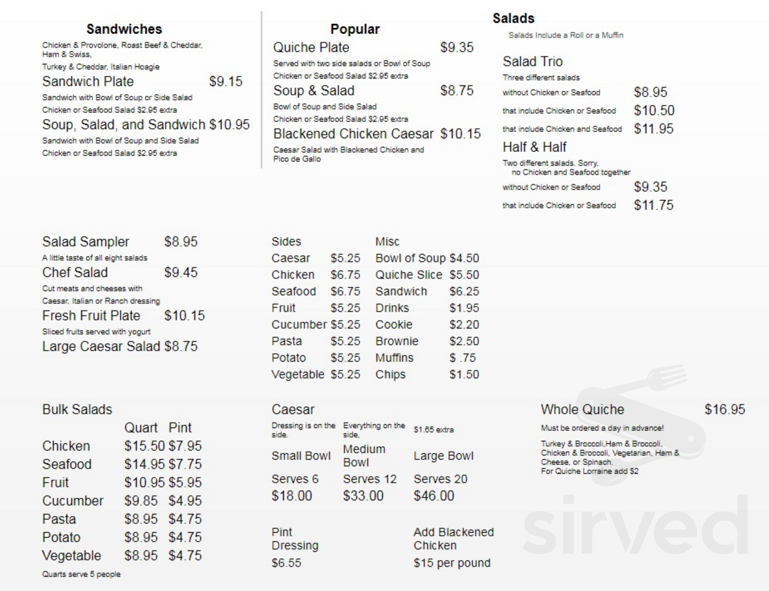 Cafe Max Menu In Plano Texas USA