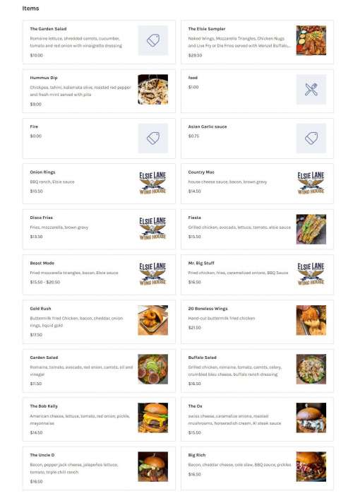 Elsie Lane Wing House of Huntington menu in Huntington, New York, USA