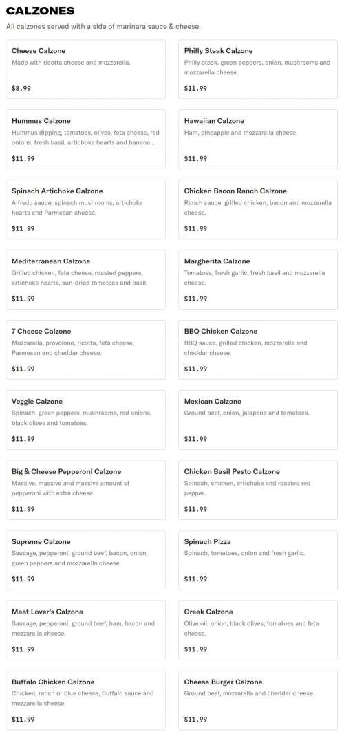 Seataliano's Pizza & Pasta menu in College Park, USA