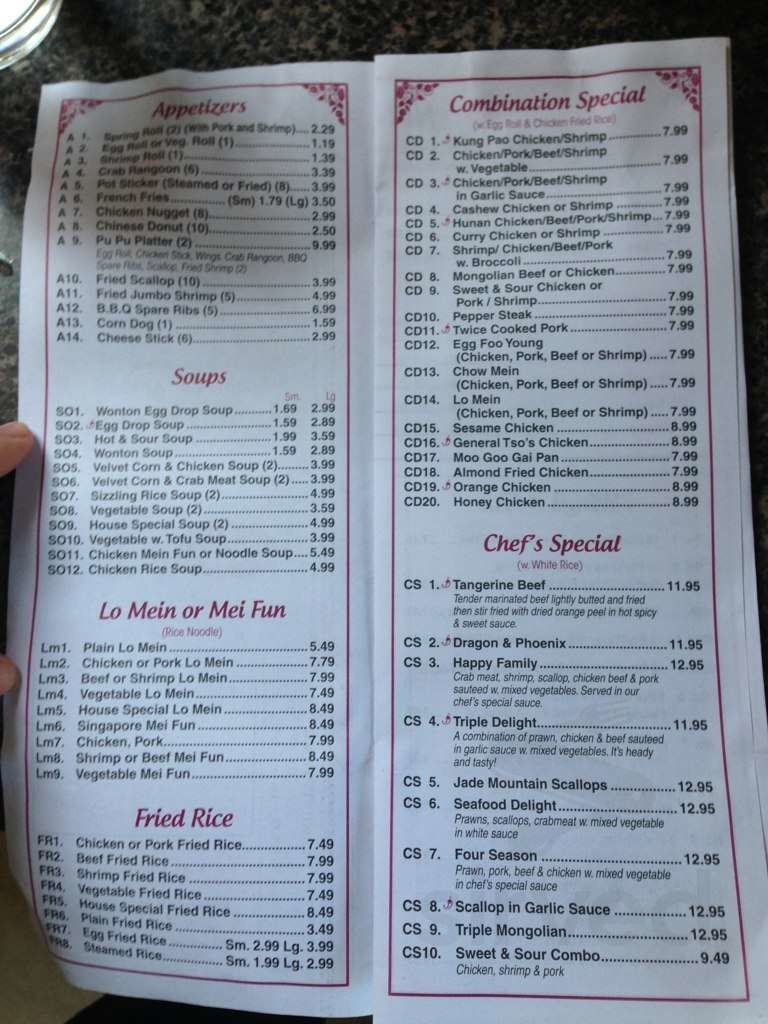 Wings & Chinese menu in Douglasville, USA