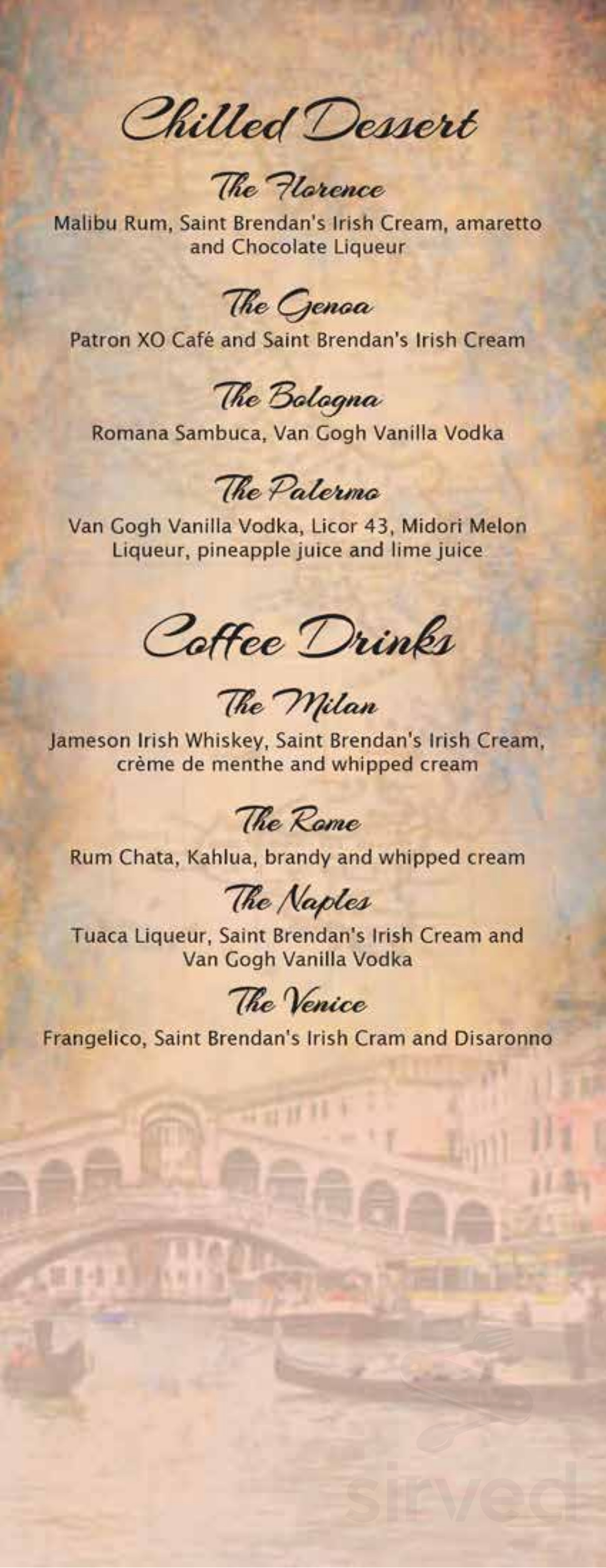 Little Italy Restaurant menu in Kissimmee, Florida, USA