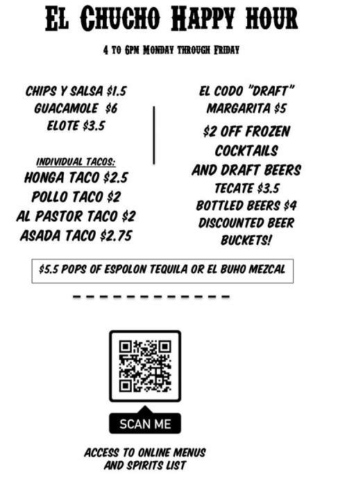 El Chucho Cocina Superior menu in 3313 11th St NW, Washington, DC 20010