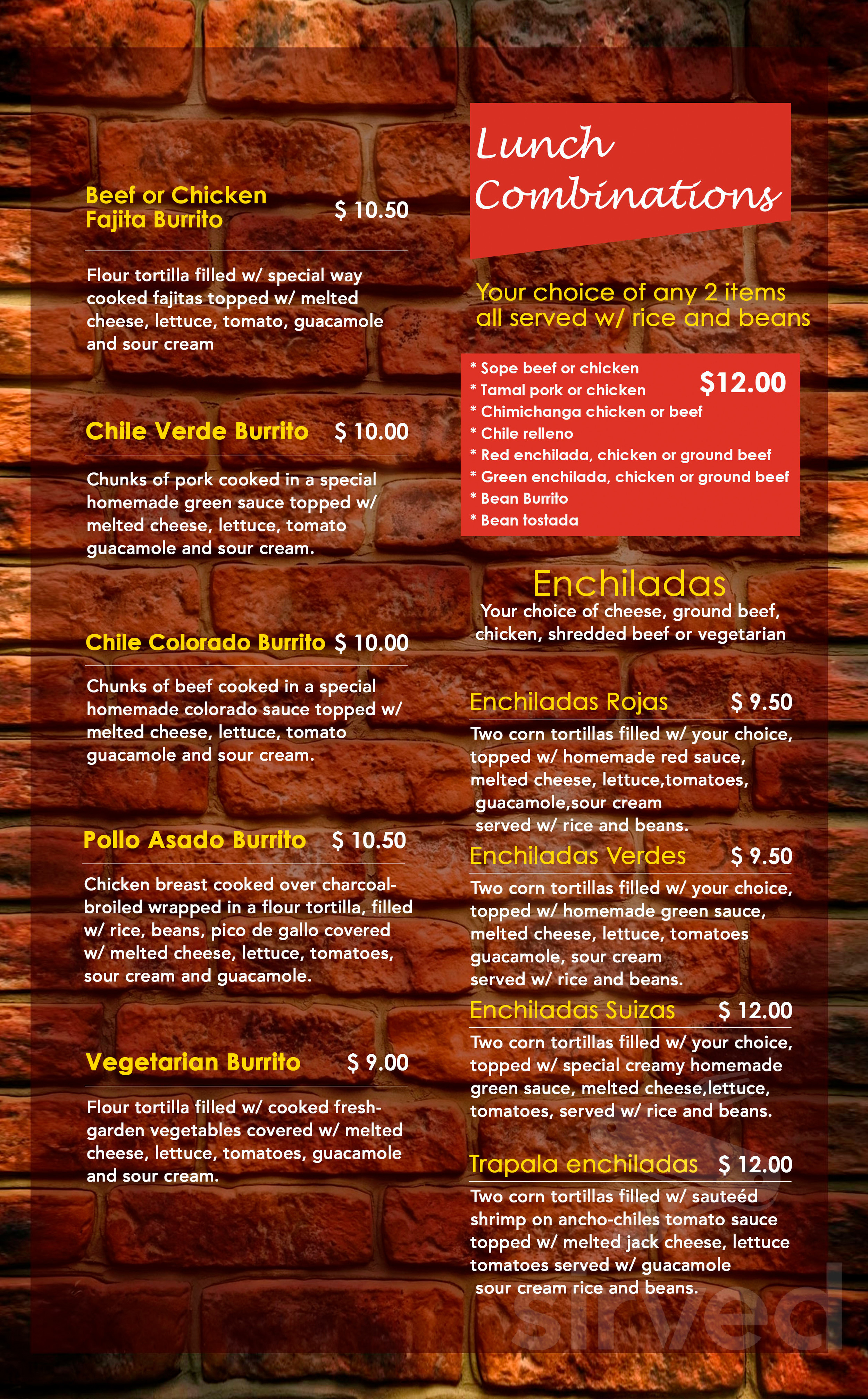 Trapala 2 menu in Hubbard, Oregon