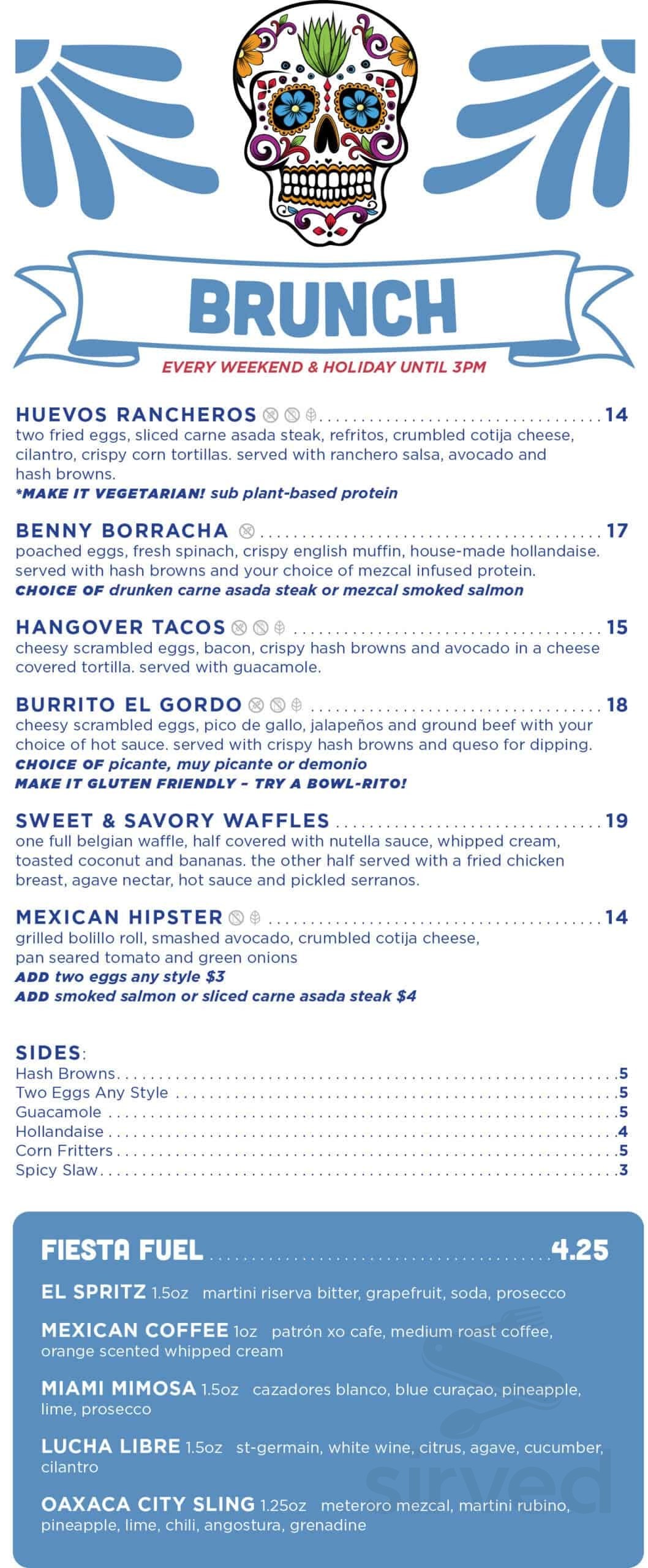 Menu for Blanco Cantina - Calgary, AB | Sirved
