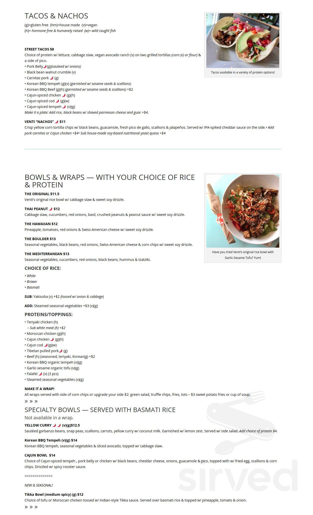 Venti's Cafe + Beer Vault menus in Salem, Oregon, United States