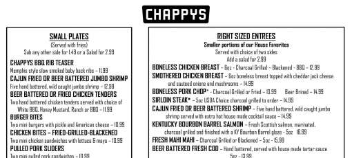 Menu for Chappys Social House in Washington Township, OH | Sirved