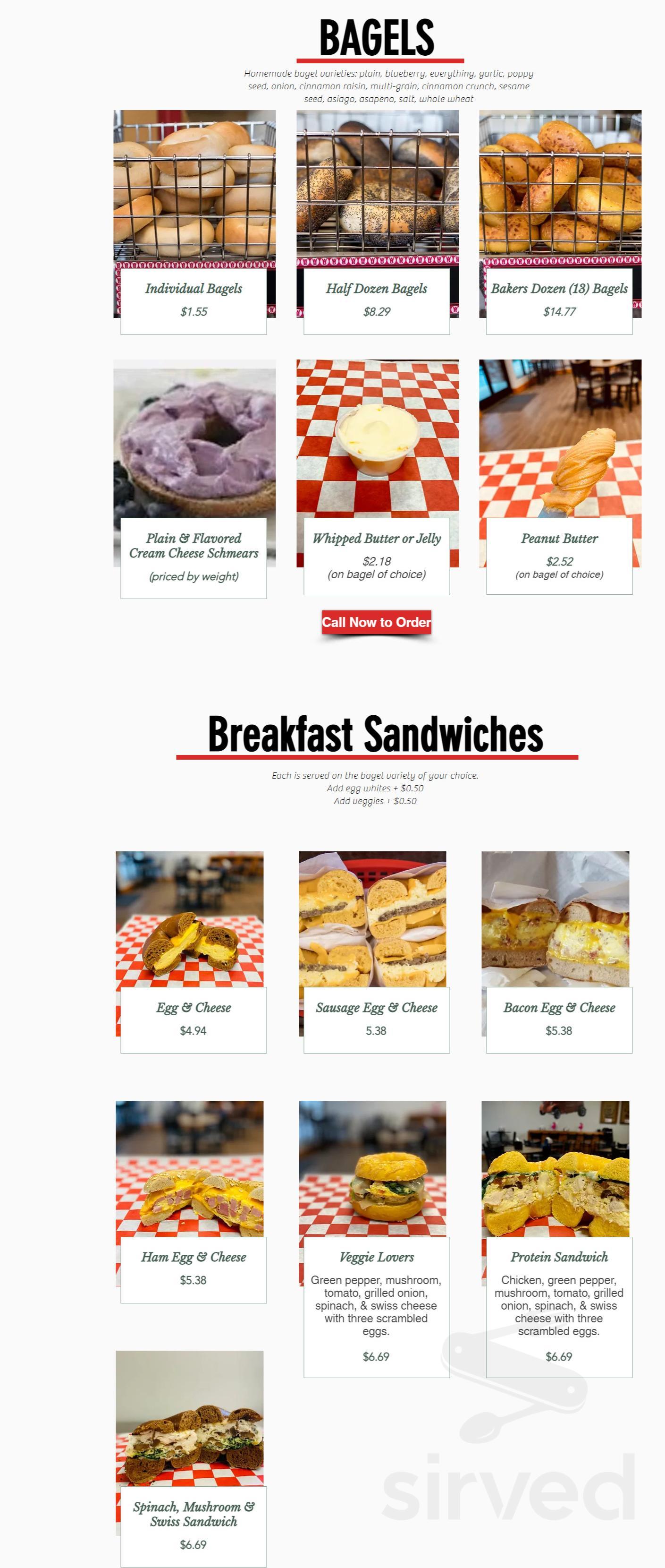 Wheeler's Bagels menu in Kingsport, Tennessee, USA