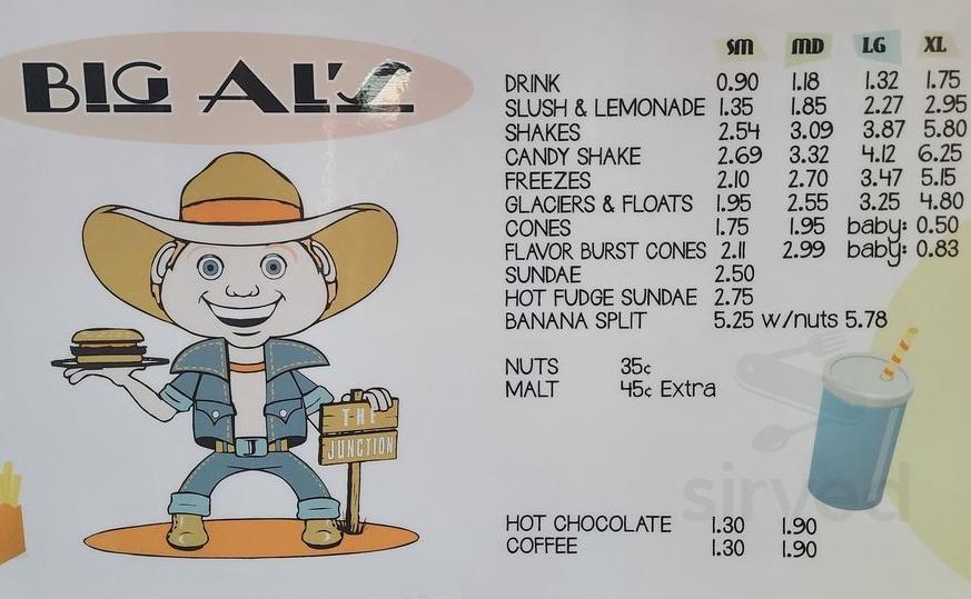 Big Al's Burgers at The Junction menus in Kanab, Utah, United States