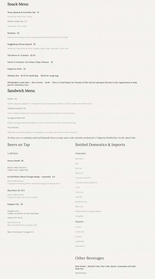 Mastropietro Winery menu in Berlin Center, Ohio, USA